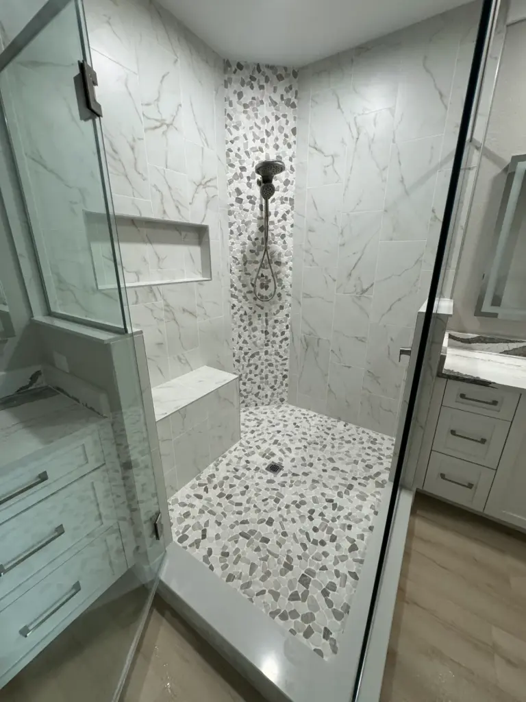 Pebble Tile Bathroom Renovation